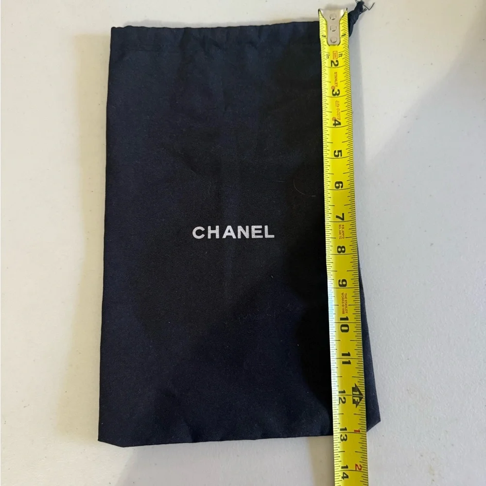CHANEL Black Drawstring Dust Bag with White Logo